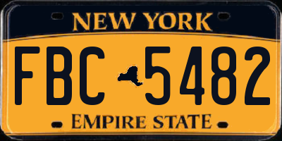 NY license plate FBC5482