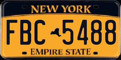 NY license plate FBC5488