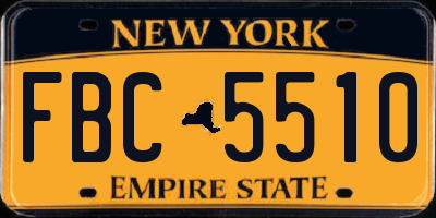 NY license plate FBC5510