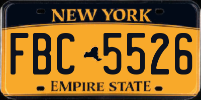 NY license plate FBC5526