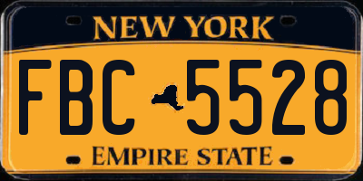 NY license plate FBC5528