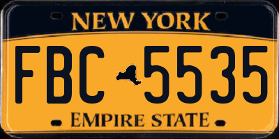 NY license plate FBC5535
