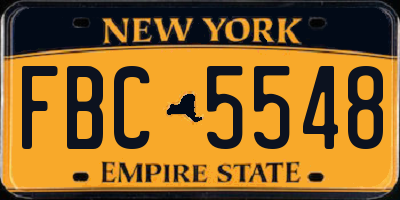 NY license plate FBC5548