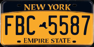 NY license plate FBC5587