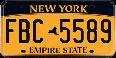 NY license plate FBC5589