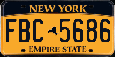 NY license plate FBC5686