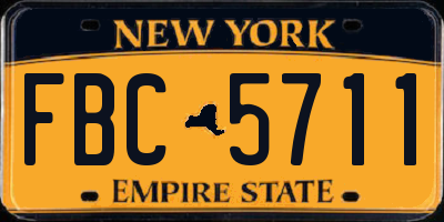 NY license plate FBC5711