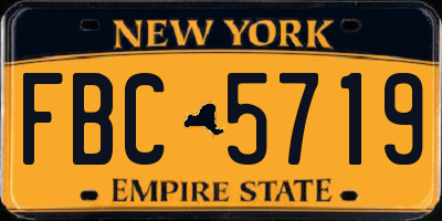 NY license plate FBC5719