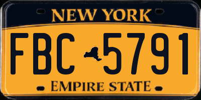 NY license plate FBC5791
