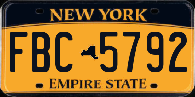 NY license plate FBC5792