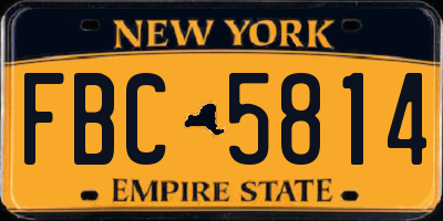 NY license plate FBC5814