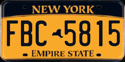 NY license plate FBC5815
