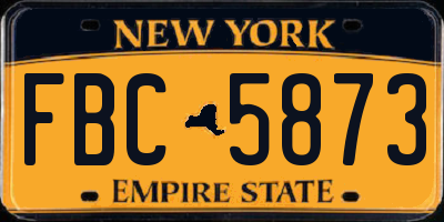 NY license plate FBC5873
