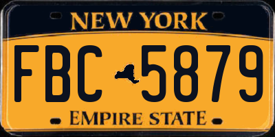 NY license plate FBC5879