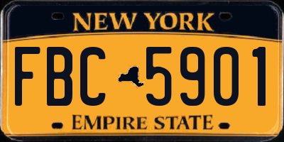 NY license plate FBC5901