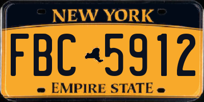 NY license plate FBC5912