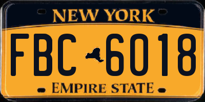 NY license plate FBC6018