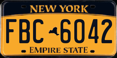 NY license plate FBC6042