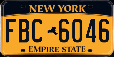 NY license plate FBC6046