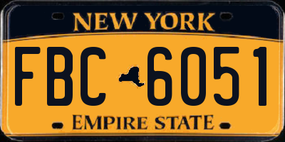 NY license plate FBC6051