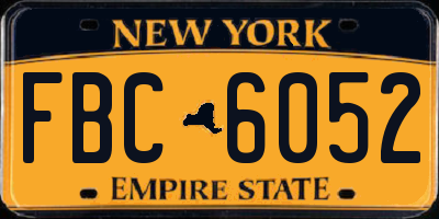 NY license plate FBC6052