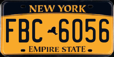 NY license plate FBC6056