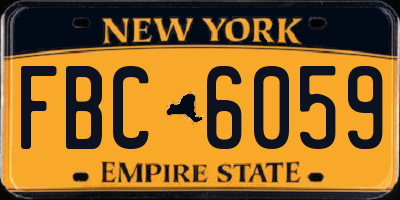 NY license plate FBC6059