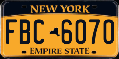 NY license plate FBC6070