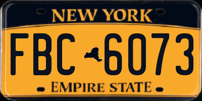 NY license plate FBC6073