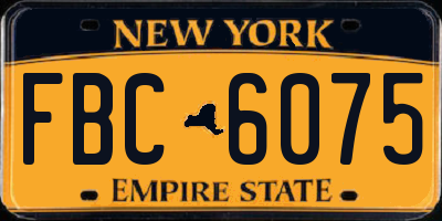 NY license plate FBC6075