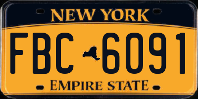 NY license plate FBC6091