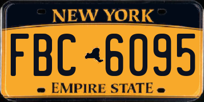 NY license plate FBC6095