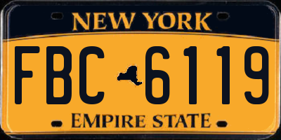 NY license plate FBC6119