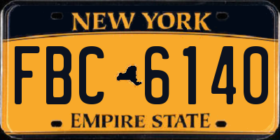 NY license plate FBC6140