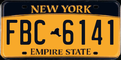 NY license plate FBC6141
