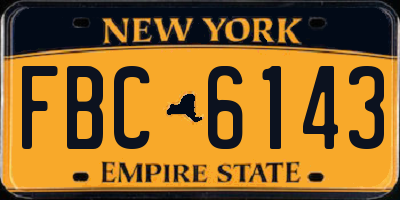 NY license plate FBC6143