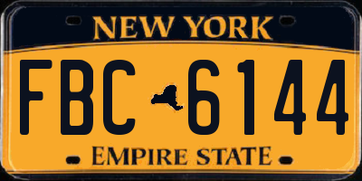 NY license plate FBC6144