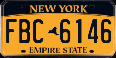 NY license plate FBC6146