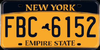 NY license plate FBC6152