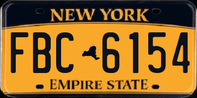 NY license plate FBC6154