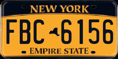 NY license plate FBC6156