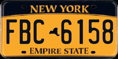 NY license plate FBC6158