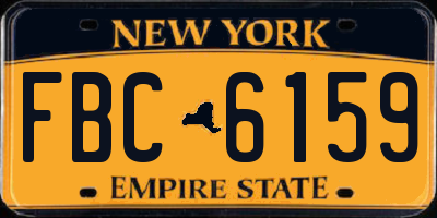 NY license plate FBC6159