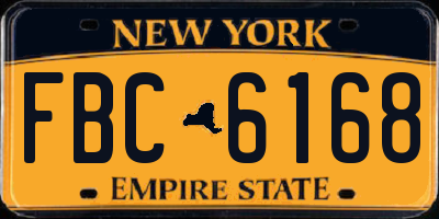 NY license plate FBC6168