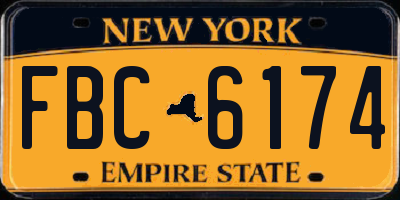 NY license plate FBC6174