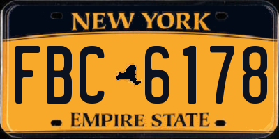 NY license plate FBC6178