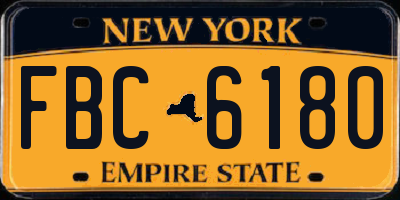 NY license plate FBC6180