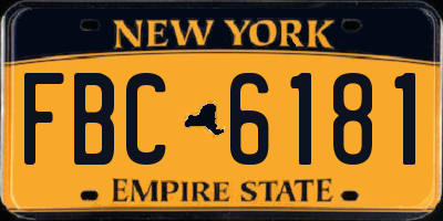 NY license plate FBC6181