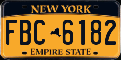 NY license plate FBC6182