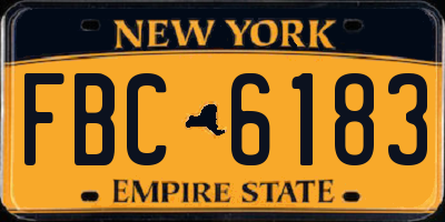 NY license plate FBC6183